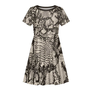 African Wild Animal Skins Kid Short Sleeve Dress Snake and Crocodile Mix Skin - African Pride