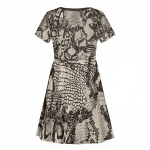 African Wild Animal Skins Kid Short Sleeve Dress Snake and Crocodile Mix Skin - African Pride