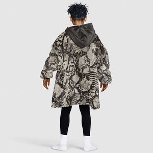 African Wild Animal Skins Kid Wearable Blanket Hoodie Snake and Crocodile Mix Skin - African Pride