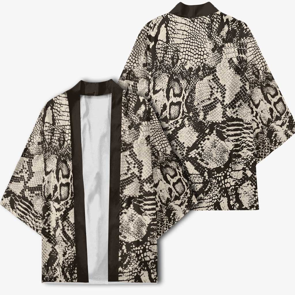 African Wild Animal Skins Kimono Snake and Crocodile Mix Skin