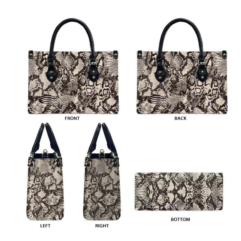 African Wild Animal Skins Leather Bag Snake and Crocodile Mix Skin