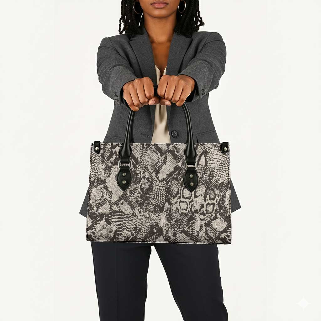 African Wild Animal Skins Leather Bag Snake and Crocodile Mix Skin