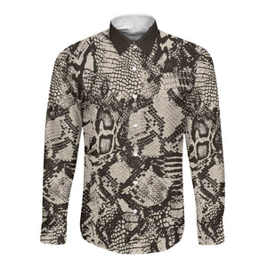 African Wild Animal Skins Long Sleeve Button Shirt Snake and Crocodile Mix Skin - African Pride