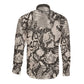 African Wild Animal Skins Long Sleeve Button Shirt Snake and Crocodile Mix Skin - African Pride
