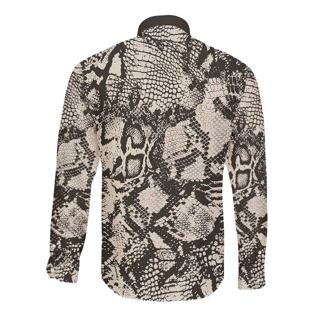 African Wild Animal Skins Long Sleeve Button Shirt Snake and Crocodile Mix Skin - African Pride