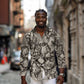 African Wild Animal Skins Long Sleeve Button Shirt Snake and Crocodile Mix Skin - African Pride