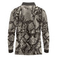 African Wild Animal Skins Long Sleeve Polo Shirt Snake and Crocodile Mix Skin - African Pride