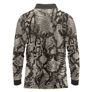 African Wild Animal Skins Long Sleeve Polo Shirt Snake and Crocodile Mix Skin - African Pride