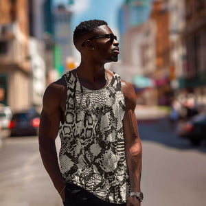 African Wild Animal Skins Men Tank Top Snake and Crocodile Mix Skin - African Pride