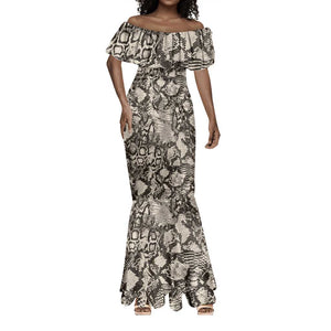 African Wild Animal Skins Mermaid Dress Snake and Crocodile Mix Skin - African Pride