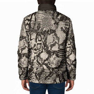 African Wild Animal Skins Padded Jacket Snake and Crocodile Mix Skin