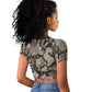 African Wild Animal Skins Raglan Cropped T shirt Snake and Crocodile Mix Skin - African Pride