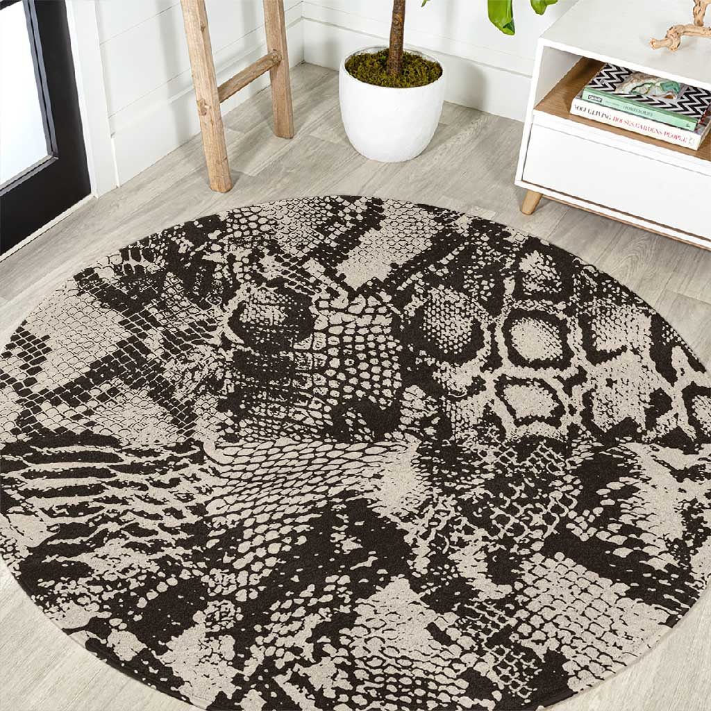 African Wild Animal Skins Round Carpet Snake and Crocodile Mix Skin - African Pride