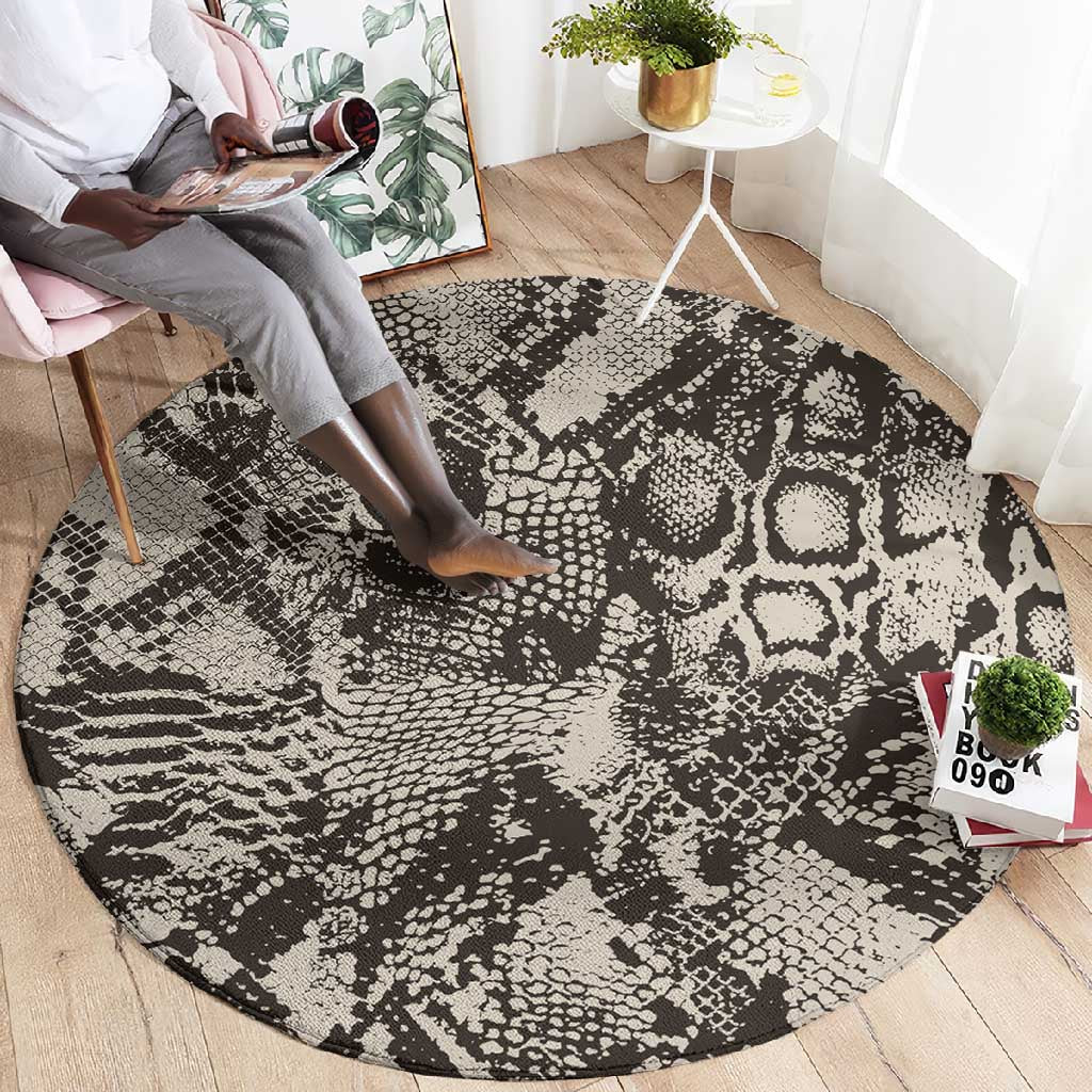 African Wild Animal Skins Round Carpet Snake and Crocodile Mix Skin - African Pride