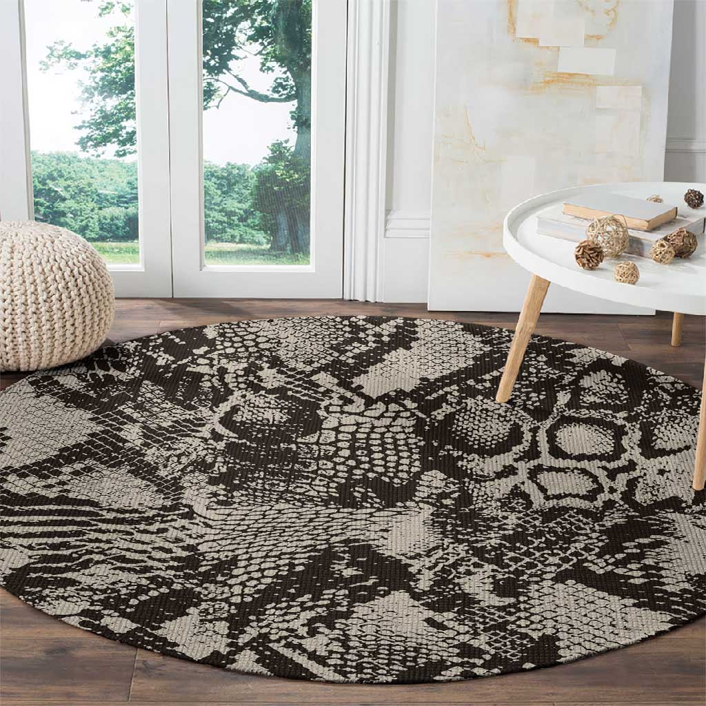 African Wild Animal Skins Round Carpet Snake and Crocodile Mix Skin - African Pride