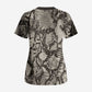African Wild Animal Skins Scrub Top Snake and Crocodile Mix Skin