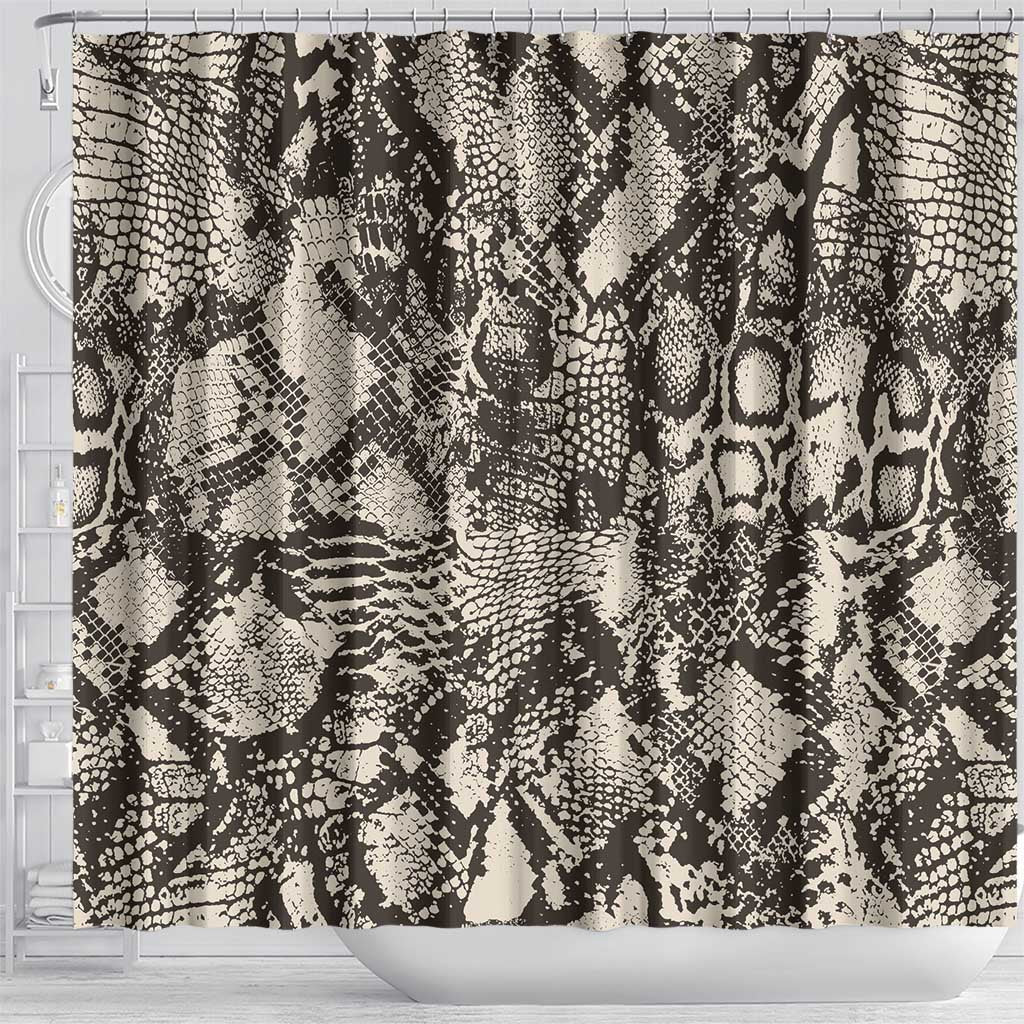 African Wild Animal Skins Shower Curtain Snake and Crocodile Mix Skin - African Pride