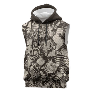 African Wild Animal Skins Sleeveless Hoodie Snake and Crocodile Mix Skin - African Pride