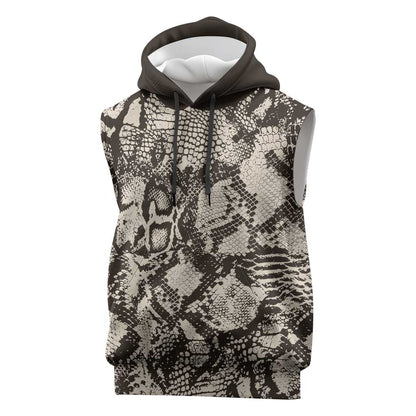 African Wild Animal Skins Sleeveless Hoodie Snake and Crocodile Mix Skin - African Pride