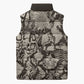 African Wild Animal Skins Sleeveless Puffer Jacket Snake and Crocodile Mix Skin