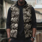 African Wild Animal Skins Sleeveless Puffer Jacket Snake and Crocodile Mix Skin