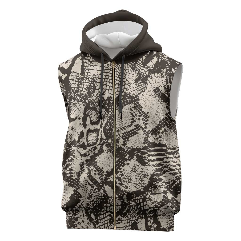 African Wild Animal Skins Sleeveless Zip Hoodie Snake and Crocodile Mix Skin - African Pride
