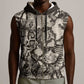 African Wild Animal Skins Sleeveless Zip Hoodie Snake and Crocodile Mix Skin - African Pride