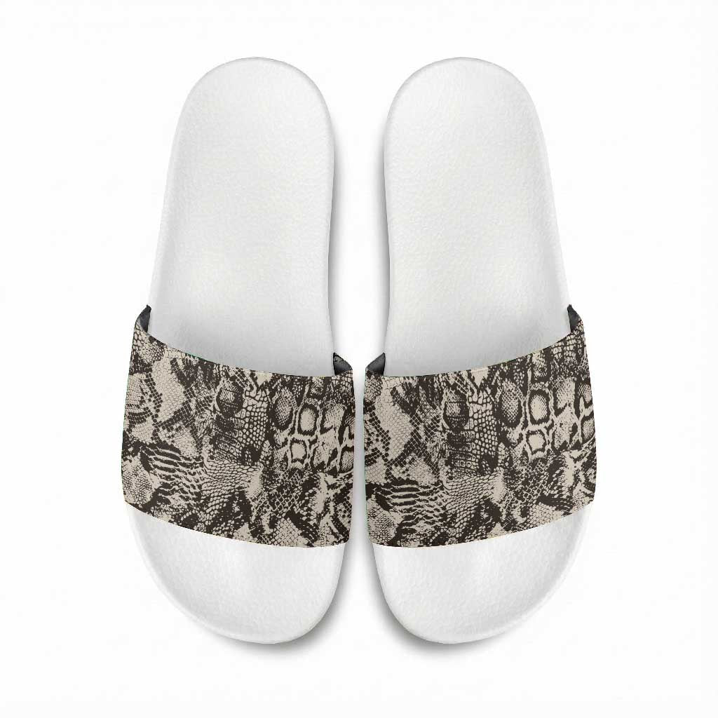 African Wild Animal Skins Slide Sandals Snake and Crocodile Mix Skin