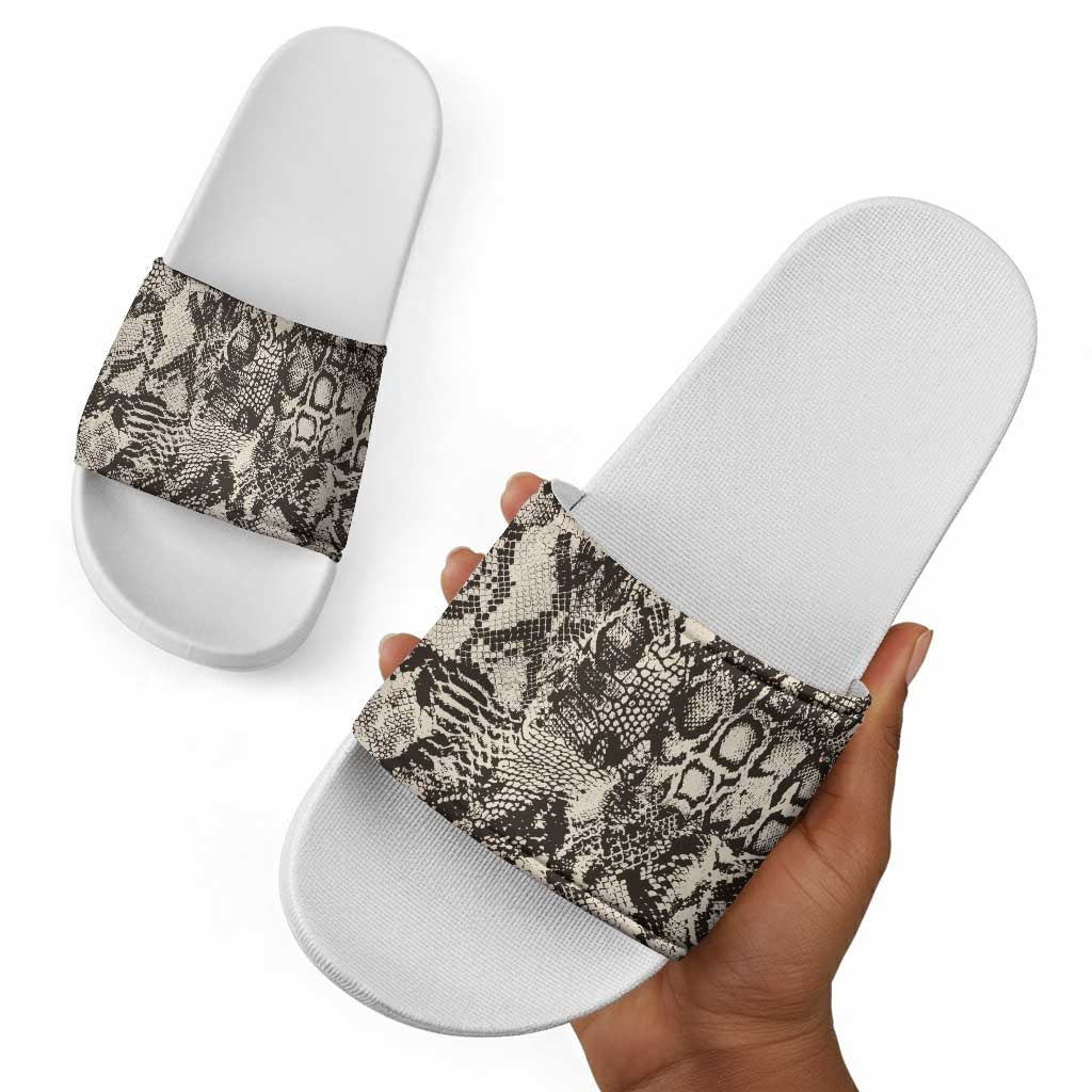 African Wild Animal Skins Slide Sandals Snake and Crocodile Mix Skin