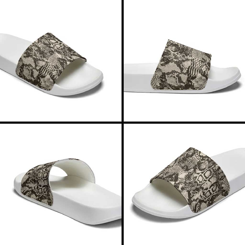 African Wild Animal Skins Slide Sandals Snake and Crocodile Mix Skin