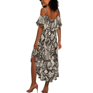 African Wild Animal Skins Summer Maxi Dress Snake and Crocodile Mix Skin - African Pride