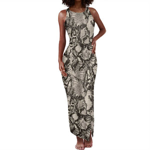 African Wild Animal Skins Tank Maxi Dress Snake and Crocodile Mix Skin - African Pride