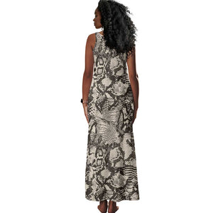 African Wild Animal Skins Tank Maxi Dress Snake and Crocodile Mix Skin - African Pride