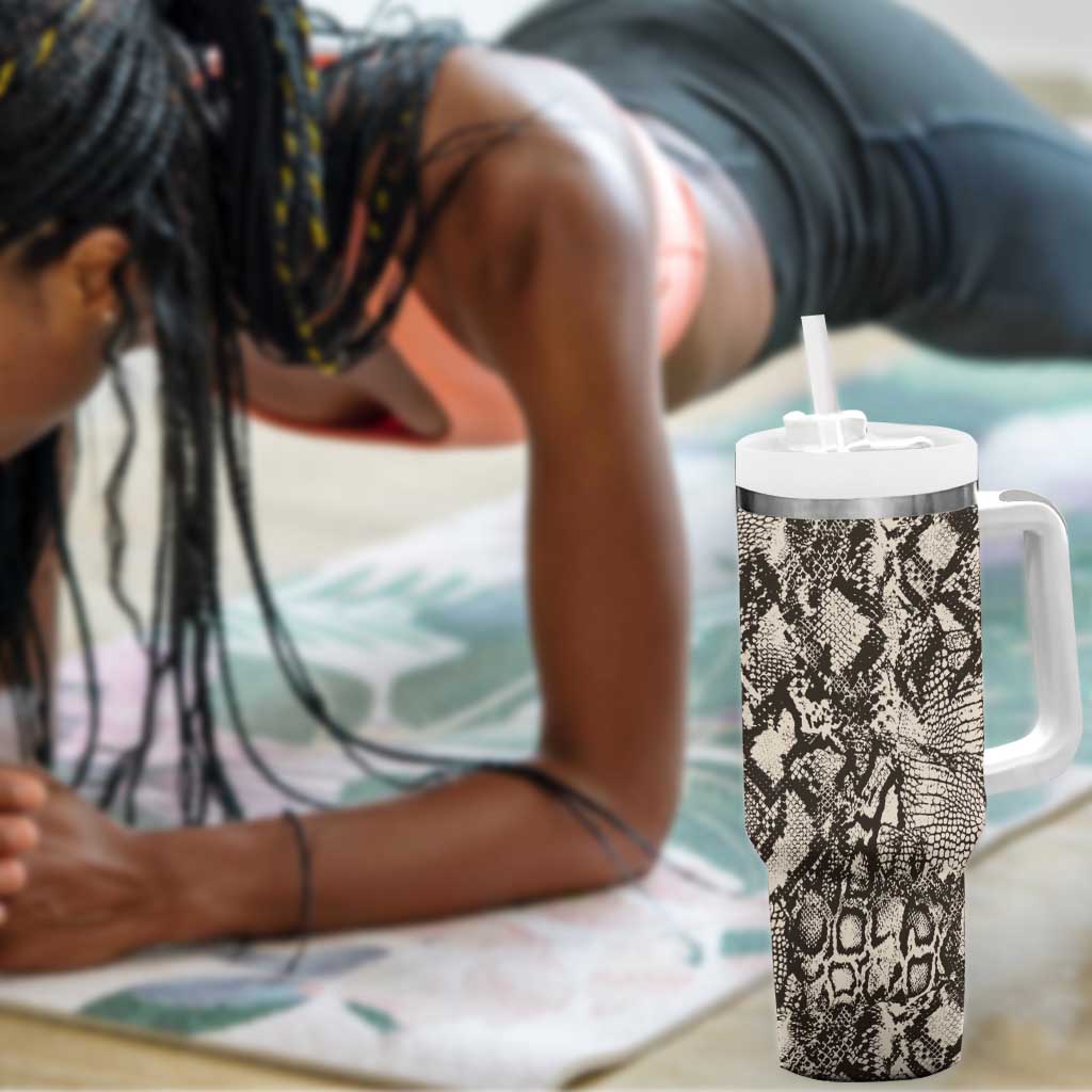 African Wild Animal Skins Tumbler With Handle Snake and Crocodile Mix Skin - African Pride