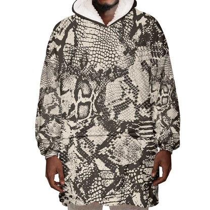 African Wild Animal Skins Wearable Blanket Hoodie Snake and Crocodile Mix Skin - African Pride