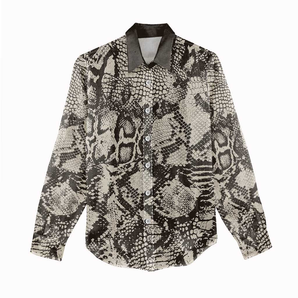 African Wild Animal Skins Women Casual Shirt Snake and Crocodile Mix Skin - African Pride