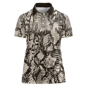 African Wild Animal Skins Women Polo Shirt Snake and Crocodile Mix Skin - African Pride