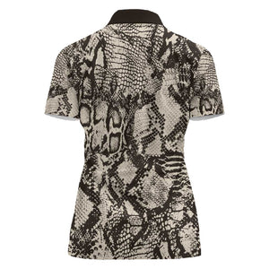 African Wild Animal Skins Women Polo Shirt Snake and Crocodile Mix Skin - African Pride