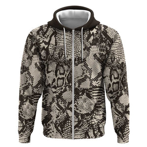 African Wild Animal Skins Zip Hoodie Snake and Crocodile Mix Skin - African Pride