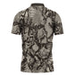 African Wild Animal Skins Zipper Polo Shirt Snake and Crocodile Mix Skin