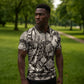African Wild Animal Skins Zipper Polo Shirt Snake and Crocodile Mix Skin