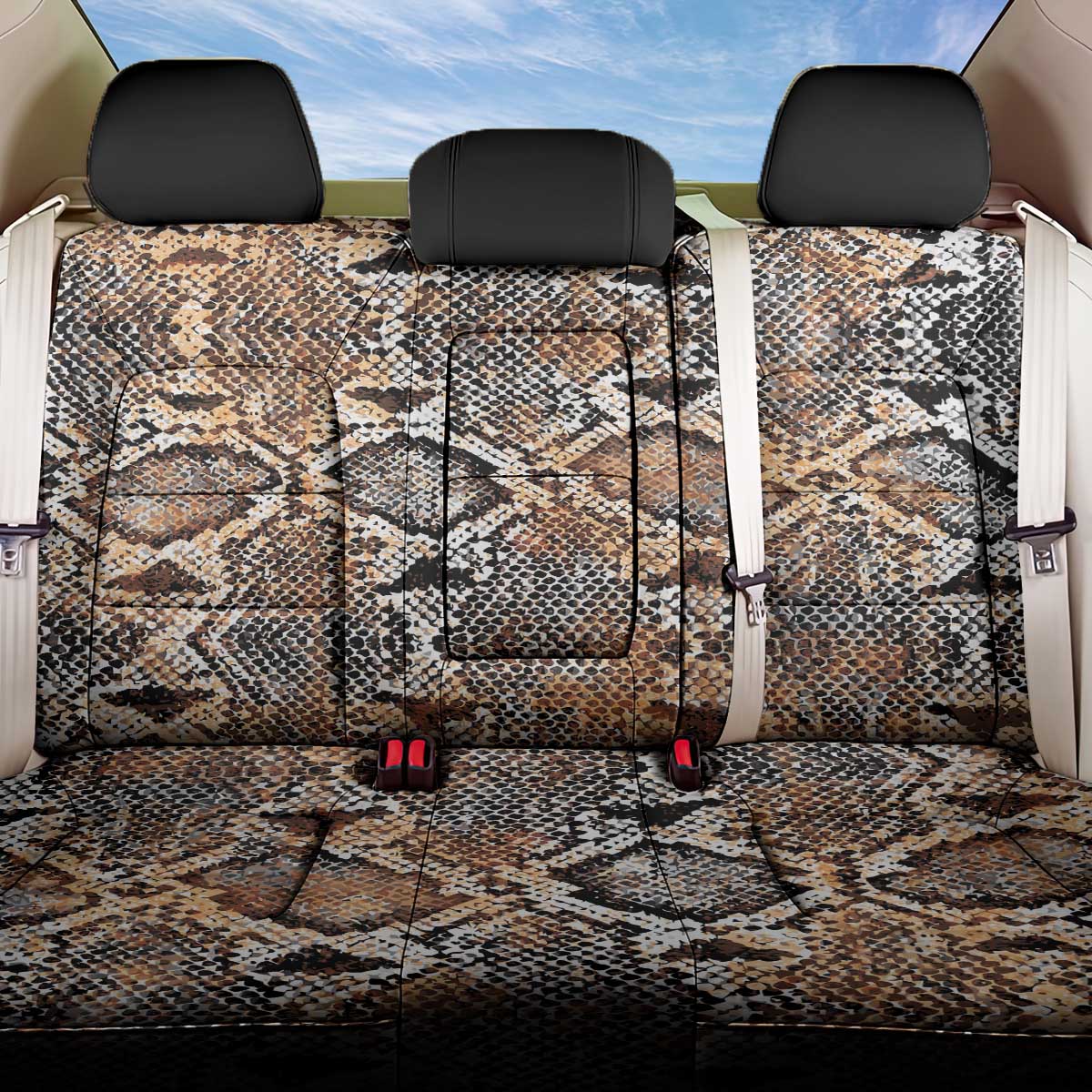 African Wild Animal Skins Back Car Seat Cover Vintage Snake Skin Pattern - African Pride