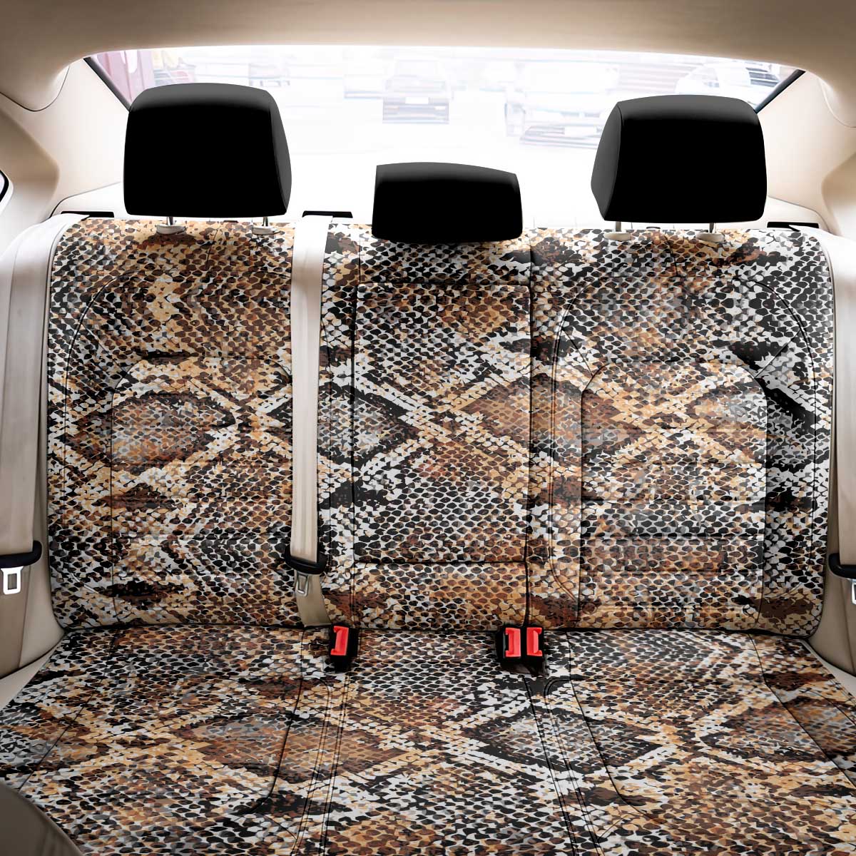 African Wild Animal Skins Back Car Seat Cover Vintage Snake Skin Pattern - African Pride