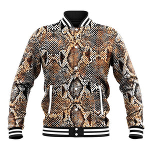 African Wild Animal Skins Baseball Jacket Vintage Snake Skin Pattern - African Pride
