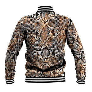 African Wild Animal Skins Baseball Jacket Vintage Snake Skin Pattern - African Pride