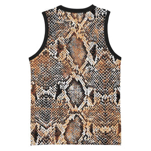 African Wild Animal Skins Basketball Jersey Vintage Snake Skin Pattern - African Pride