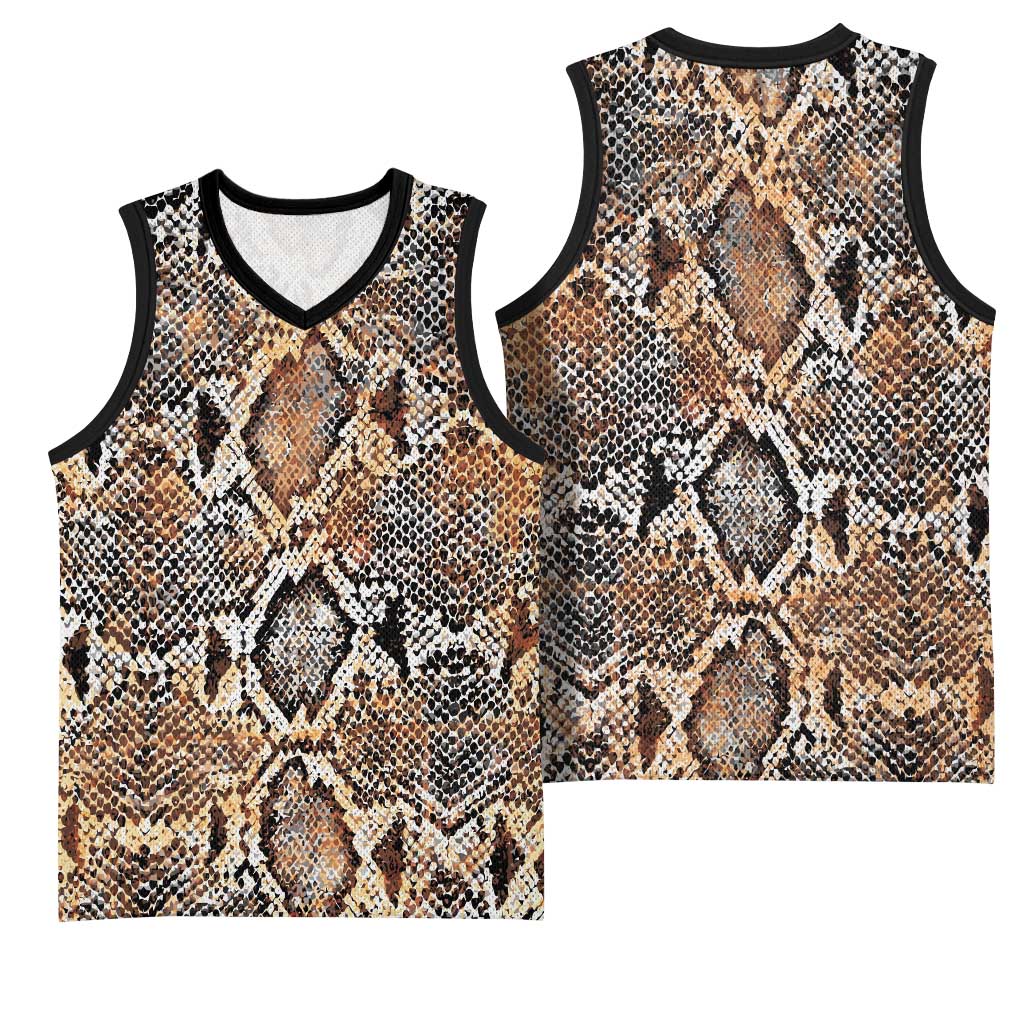 African Wild Animal Skins Basketball Jersey Vintage Snake Skin Pattern - African Pride