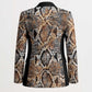 African Wild Animal Skins Blazer Vintage Snake Skin Pattern