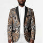 African Wild Animal Skins Blazer Vintage Snake Skin Pattern