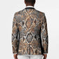 African Wild Animal Skins Blazer Vintage Snake Skin Pattern